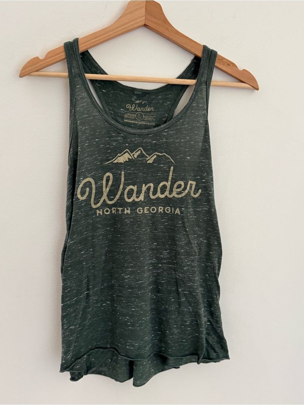 Wander Dark Green Graphic Racerback Tank
